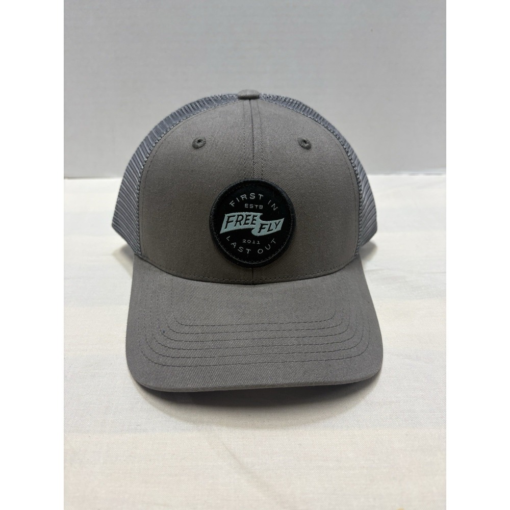 NEW Free Fly Apparel First And Last Trucker Hat OS Charcoal Gray Outdoor Mesh
